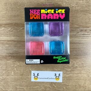 NeeDoh Nice Ice Baby 4 pack of Mini Nice Cubes (Blue Pink Purple) NEW SEALED